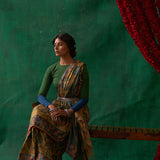 Mohini' Kalamkari Pure Tussar Silk Sari