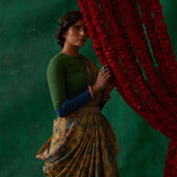 Mohini' Kalamkari Pure Tussar Silk Sari