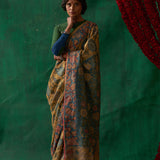 Mohini' Kalamkari Pure Tussar Silk Sari