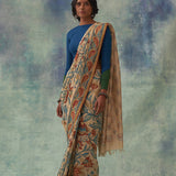 'Pragalbha' Kalamkari with Zari Pure Banarasi Silk Sari