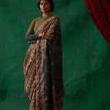 Raagini' Kalamkari Pure Tussar Silk Sari