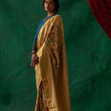 Thumri' Kalamkari with Zari Pure Kanjivaram Silk Sari