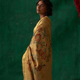 Thumri' Kalamkari with Zari Pure Kanjivaram Silk Sari