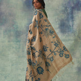 'Mudita' Kalamkari Pure Tussar Silk Sari
