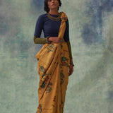 'Raschandrika' Kalamkari Pure Tussar Silk Sari