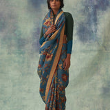 'Tilak' Kalamkari Pure Kanjivaram Silk Sari