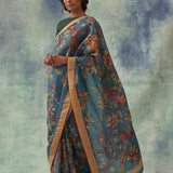 'Tilak' Kalamkari Pure Kanjivaram Silk Sari