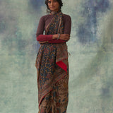 'Chandan' Kalamkari Pure Tussar Silk Sari