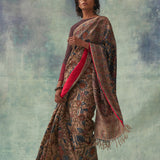 'Chandan' Kalamkari Pure Tussar Silk Sari