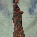 'Chandan' Kalamkari Pure Tussar Silk Sari