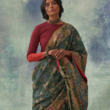 'Shankhini' Kalamkari Pure Tussar Silk Sari