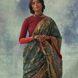 'Shankhini' Kalamkari Pure Tussar Silk Sari