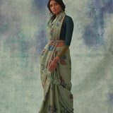 'Rasmanjari' Kalamkari Pure Tussar Silk Sari