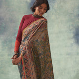'Kankan' Kalamkari Pure Tussar Silk Sari
