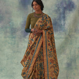 'Moti' Kalamkari with Zari Pure Banarasi Silk Sari