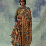 'Moti' Kalamkari with Zari Pure Banarasi Silk Sari