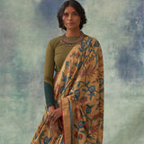 'Moti' Kalamkari with Zari Pure Banarasi Silk Sari