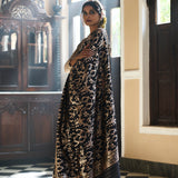 'Surkh Surur' Sanjh Jaal Benarasi Handloom Sari