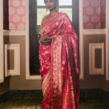 'Jaal Manjari' Rani Jangla Kadhua Benarasi Handloom Sari