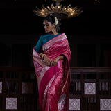 'Chaand Ki Jaali' Rani Geometric Benarasi Handloom Sari