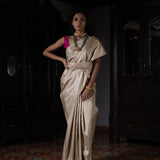 'Billori Anchal' Gulabi Geometric Benarasi Handloom Sari