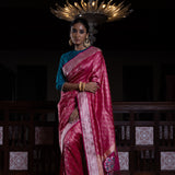 'Chaand Ki Jaali' Rani Geometric Benarasi Handloom Sari