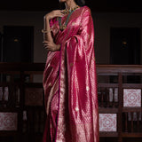 'Jhilmil Sitara' Rani Geometrical Benarasi Handloom Sari