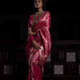 'Jhilmil Sitara' Rani Geometrical Benarasi Handloom Sari