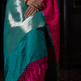 'Natkhat Chiraiya' Rani Tanchoi Benarasi Handloom Sari