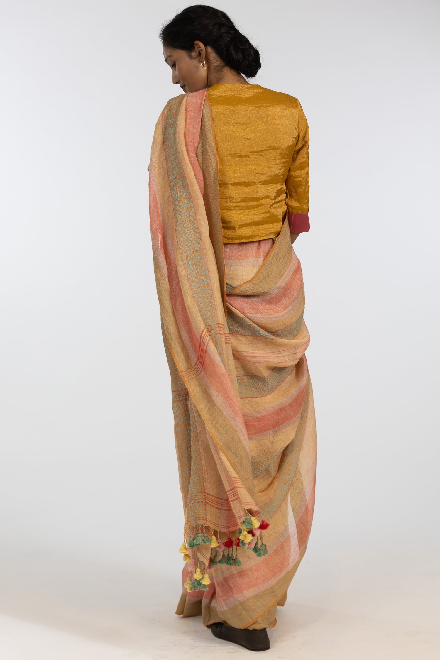 'BHANU' Linen Handloom Sari