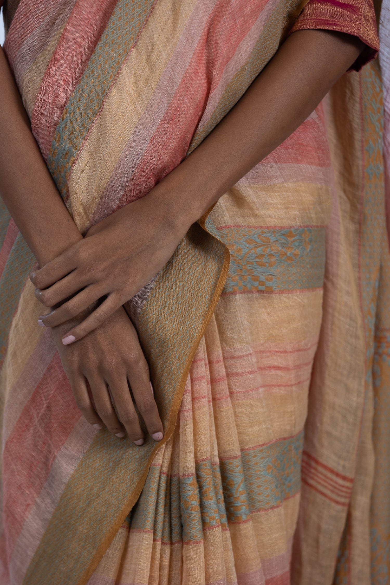 'BHANU' Linen Handloom Sari