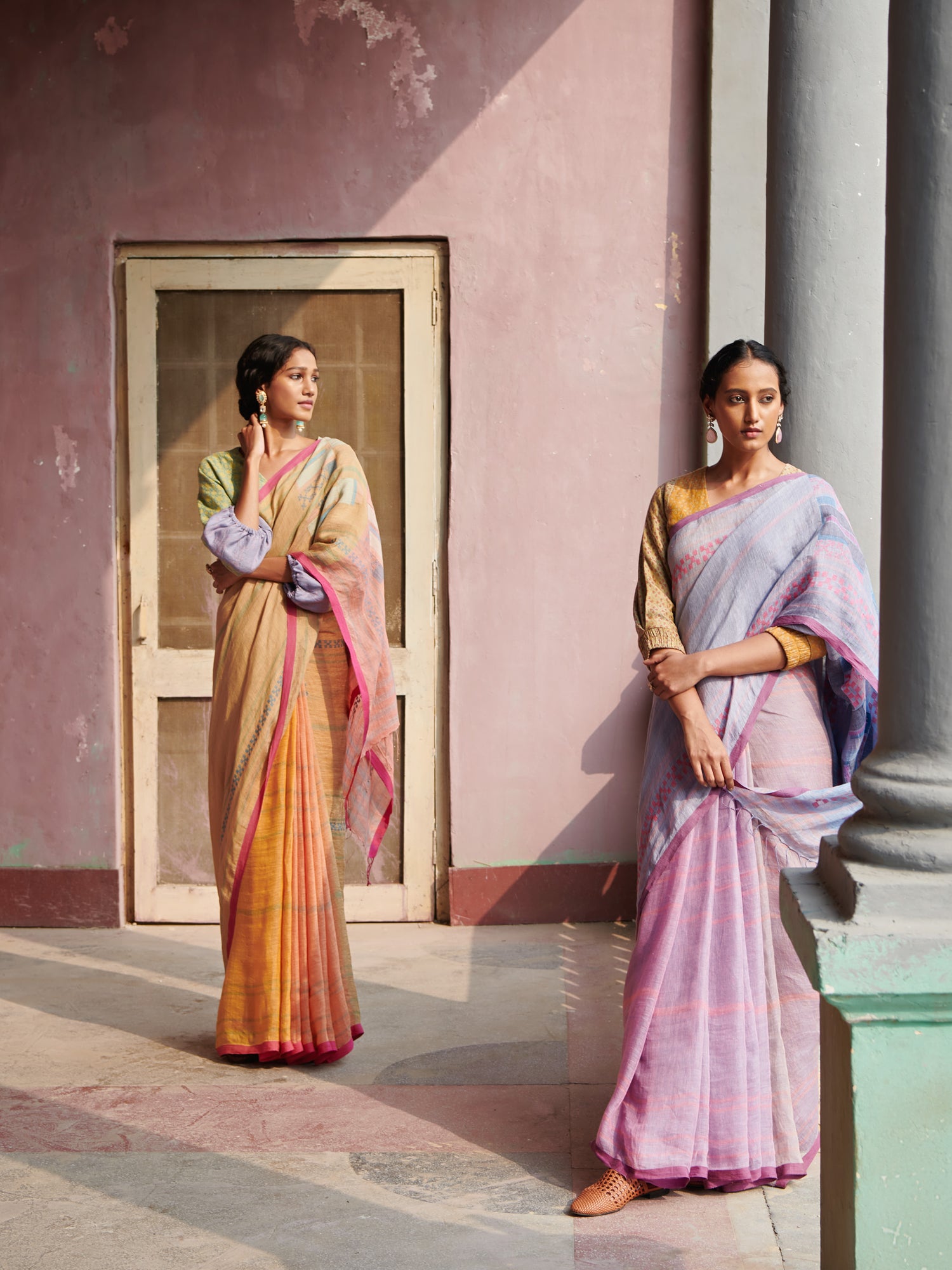 Arti Jamdani Linen Handloom Sari