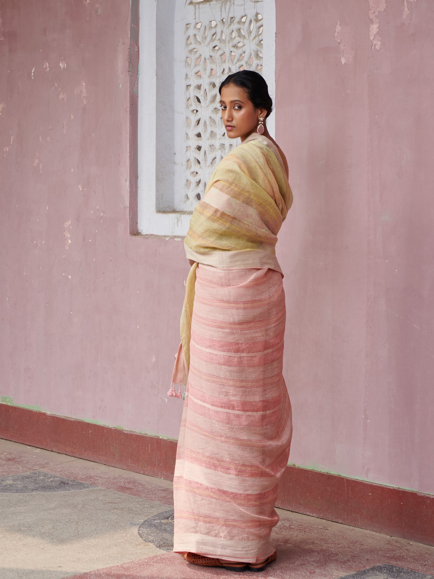 Rani Linen Handloom Sari