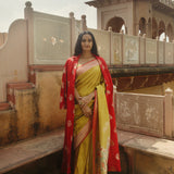 'Surkhab' Laali Kadhua Benarasi Handloom Jacket