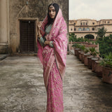 'Indra Ki Pari' Gulabo Kadhua Benarasi Handloom Sari
