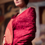 'Natkhat Chiraiya' Katthai Tanchoi Benarasi Handloom Sari