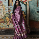 'Chaand Ki Jaali' Baigani Vaskat Benarasi Handloom Sari