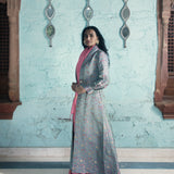 'Asharfi' Aasmani Brocade Benarasi Handloom Jacket