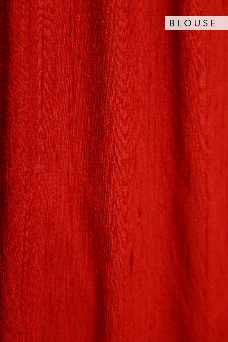 Katthai Pure Raw Silk Kalamkari Handloom Sari