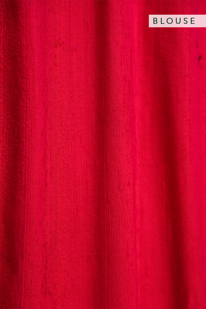 Rani Pure Raw Silk Kalamkari Handloom Sari