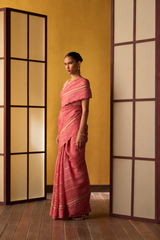 Risa Rose Pink Kora & Dupion Silk Saree