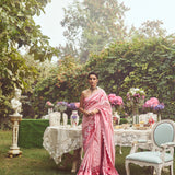 Lady Jessica' Kadhua Meenakari Zari Handloom Sari with Embroidered Border