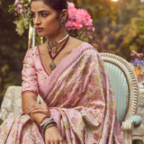 'Josephine' Jangla Kadhua Zari Handloom Sari with Embroidered Border