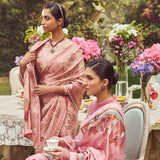 'Madam Bovary' Tanchoi Half-n-Half Handloom Sari with Embroidered Border