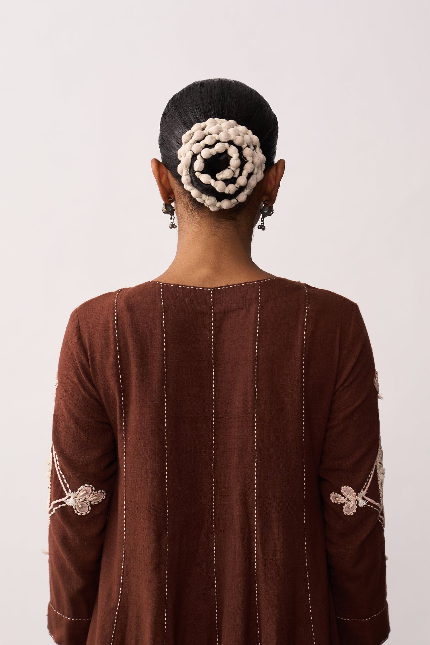 'Aruna' Brown Handspun Panelled Dress