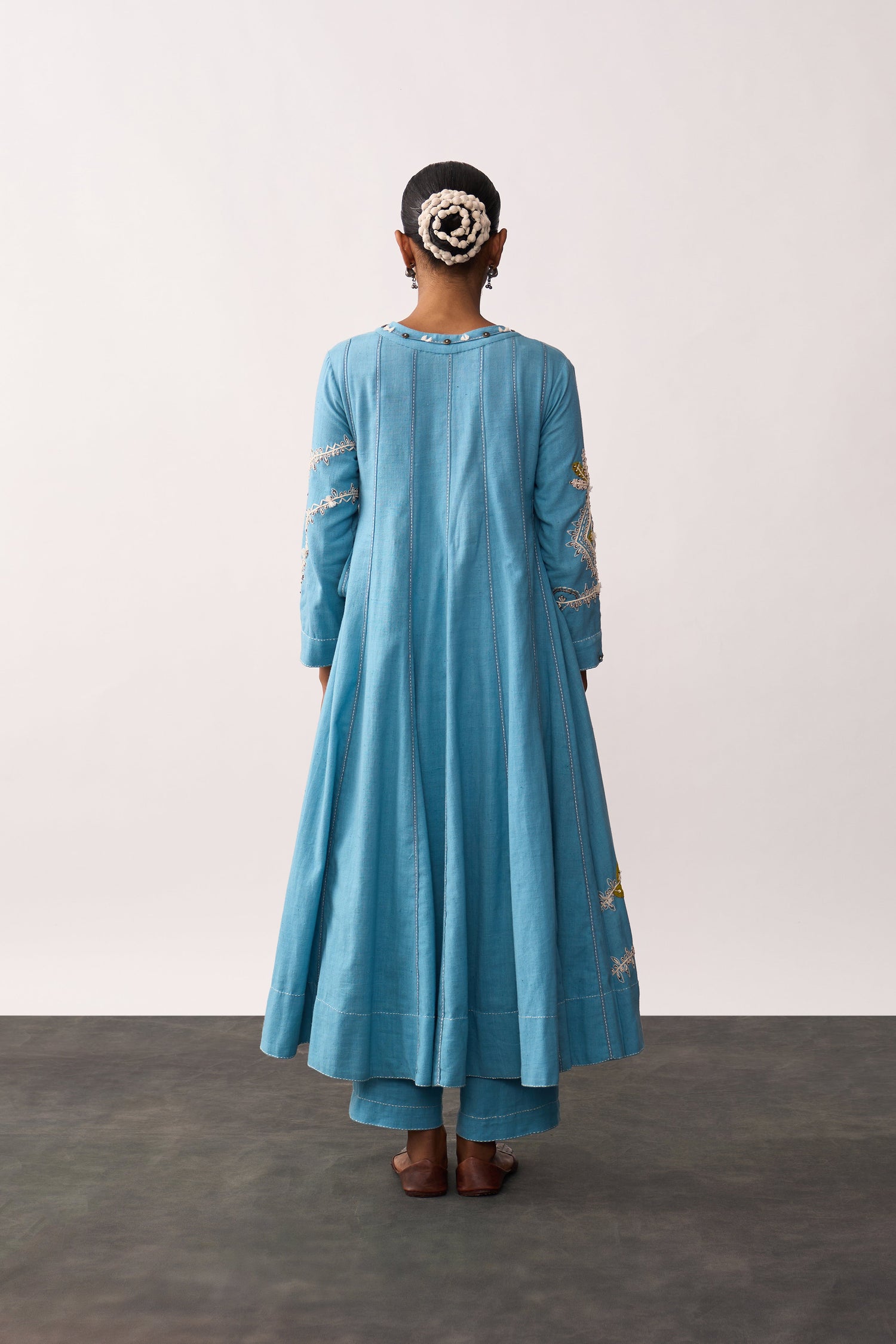 'Hansaa' Blue Handspun Angrakha Set