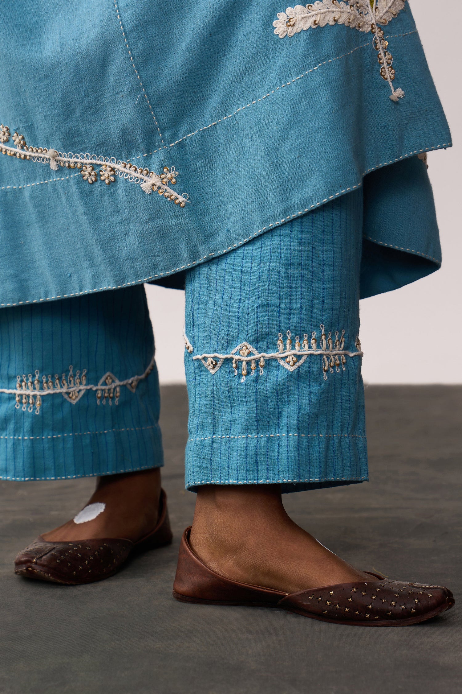 'Sucheta' Blue Handspun Kurta Set