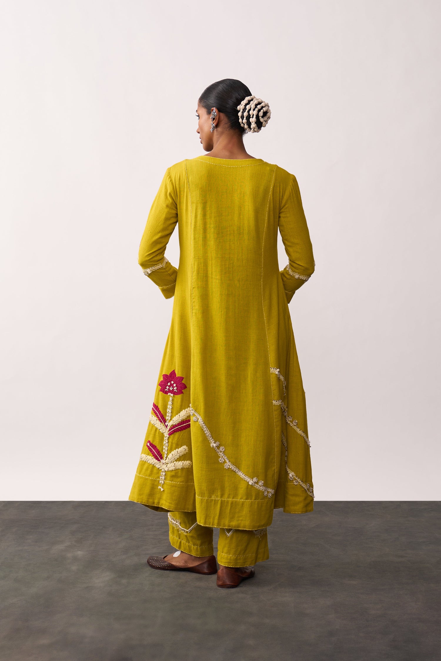 'Sucheta' Yellow Handspun Kurta Set