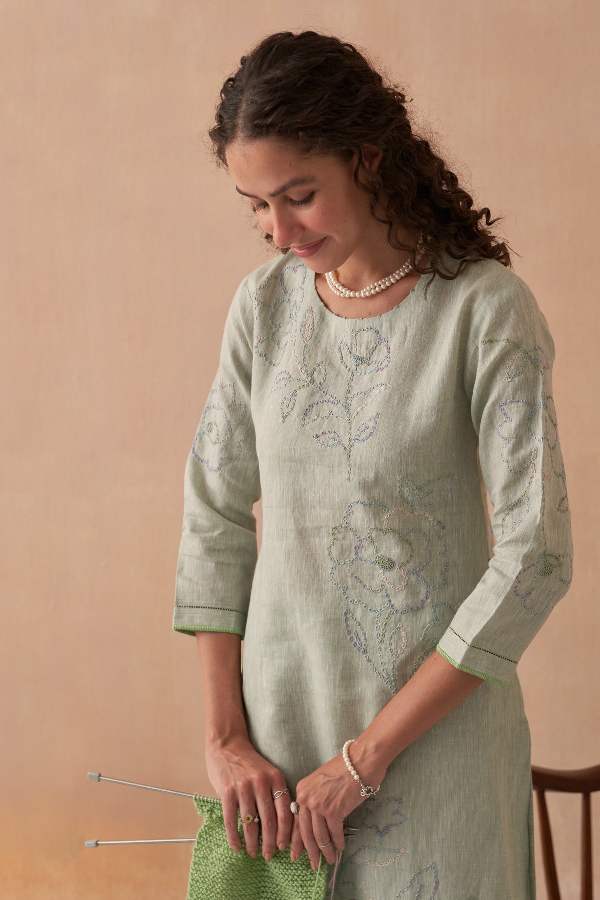 Chinar Pure Linen Kurta set