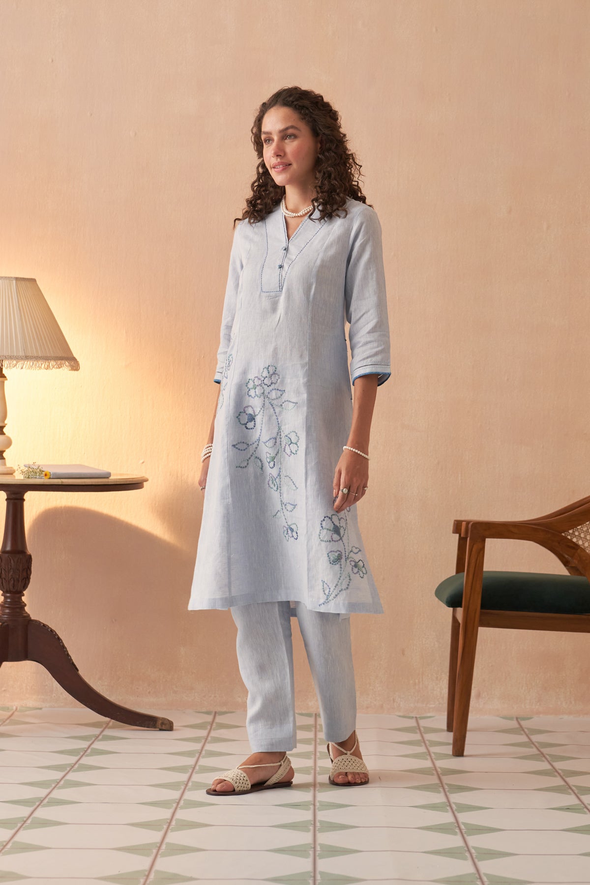 Intezaar Pure Linen Kurta set